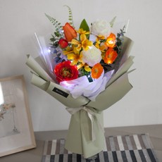 LED 트윈코스모스꽃다발 55cm 조화 인테리어, 상세 설명 참조, 1개