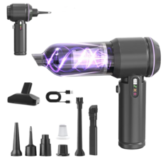 車載吸塵器數顯大功率吹吸一體多用途家用手持迷你清潔除塵器, 一台, CY-108黑色