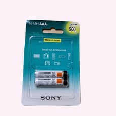 소니충전지 2개입(1세트) 니켈수소AAA LR03 900mAh 1.2V 충전1000회충전가능, 1세트