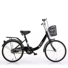 뒷좌석 등받이 안장 포함 여성용 바구니 자전거 20 22 24인치, 1개, 160cm, 블랙+표준 세트 24인치 통타이어