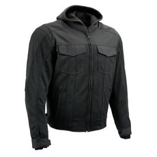 밀워키 Leather Men's Motorcycle Textile Nylon Jacket with CE Armor and Removable Hoodie XX Large 3033, 5X-Large, Mpm17018-black