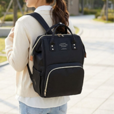 모닉 대용량 분리수납 생활방수 기저귀가방, 블랙