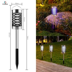 Pavara 태양열 충전 스마트 모기퇴치기 가정용 캠핑 야외 솔라 전기 벌레퇴치기, 스테인리스강