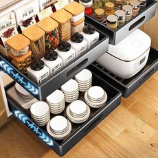 고매한 무타공 레일 수납장 씽크대정리함, S 25cm 화이트