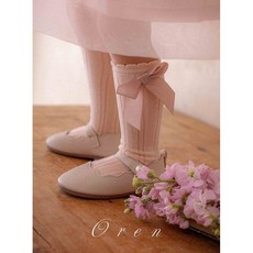 오렌(OREN) 쁘띠 리본 반양말