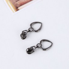 쏘잉갤러리 하트링 - 3호 코일 일반 지퍼 슬라이더, 1개, 블랙실버(100개)