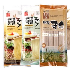 예찬愛 우리밀농협 우리밀 백밀/통밀/메밀국수 각400g(3봉/1200g), 예찬愛 우리밀농협 우리밀 백밀/통밀/메밀국수 각400g