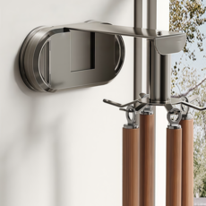 조리도구걸이 무타공 강력 흡착식 360도 회전 8구 주방걸이, 1개, 블랙