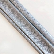 2 3D 패턴 벽지 스티커 스커트 벽 방수 테두리 자체 라인 장식 접착 거실, sliver, 5Pcs2.3mX8cm