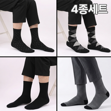 조이하우스 남성 신사 장목 정장양말 4켤레