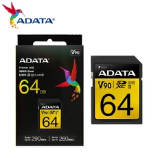ADATA SD 카드 UHS-II U3 클래스 10 메모리 최대 290 Mb/s 64G 128GB NAND, 02 64GB, 1개