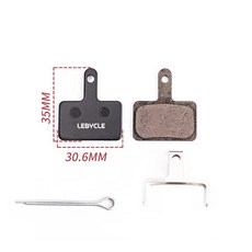 Lebycle 시마노 데오레 디스크 브레이크 패드 (B01S B03S B05S 호환), 세미 메탈 (검정색), 1개