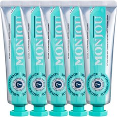 몽주 단 1회 사용 구취 입냄새 99% 제거 충치 예방 고불소 치약, 5개, 100g