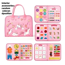 유아 바쁜 보드 - 몬테소리 장난감 교육 학습 감각 바쁜 책 비행기 자동차 여행 활동 장난감, [02] fensedujiaoshou