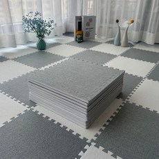 시스슈 사계절 면마 조립식 퍼즐 매트 단열 냉기 차단 러그 매트 주방 /침실/ 거실 미끄럼 방지 러그 매트/애견 매트/요가 매트 DIY 셀프시공 퍼즐 매트 10mm, 20개, 다크 그레이