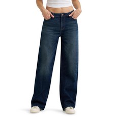 Wrangler 여성용 미드 라이즈 루즈 스트레이트 진 황혼.