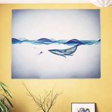 HYS 대형 패브릭 포스터 흰수염고래 L 패브릭포스터소형, 본상품선택, 1개