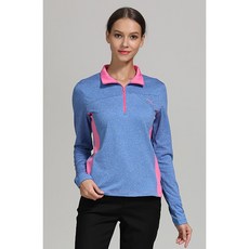 藍鯨高爾夫 MEGA COOHT 莫蘭迪色 女運動保暖衣 (輕刷毛/莫蘭迪藍)