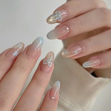 穿戴甲甲片高級感手工法式豹紋貓眼美甲片女士預製假指甲, 1個, BY2001簡約清麗:全碼(M/S/XS)成品條#30片/板