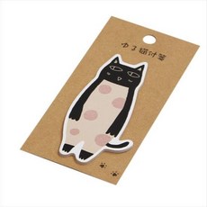 noafamily 貓咪造型便利貼 辦公學習記事留言備忘錄, 1個, 粉色圓點（現貨/P189DO）