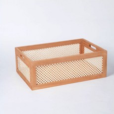 라탄 정리 바구니 인테리어 인테리어수납함 미니 책장 대형 수건바구니 촬영 우드 스몰 빈티지, 1개, O.복숭아색나무무늬베벨프레임35X24X19