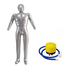 批發價充氣全身男女模特假人道具影視醫學仿真人體模型服裝展示拍照工具, #1028帶頭男模+1個腳踩充氣筒