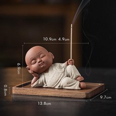 선 스틱 향로 인테리어 향꽂이 테이블용 실내용 소형 향기, 그레이+직사각형 받침대, 기본 향