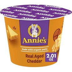 애니스 리얼 에이지드 체다 전자레인지용 맥앤치즈 (유기농 파 Annie's Real Aged Cheddar Microwavable Mac and Cheese Cup with Org, 진짜 숙성 체다 치즈, 1개