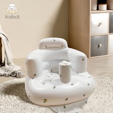 寶寶充氣學坐椅 嬰兒防摔學坐沙發 戶外家用加厚寶寶學坐椅 洗澡坐椅, 橄欖色+保護脊柱+2月-15斤