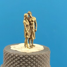 황동 수작업 미니어처 병사 피규어 테이블톱 장식 소품 1개, 브론즈, 1