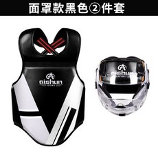 상체보호대 오토바이 바이크 가슴 장비 보호장비 갑옷 슈트 보호복 안전 이너보호대, 블랙 마스크 2피스 세트