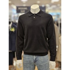 *[백화점배송] 킨록 남성 입기좋은 간절기 필수템 블랙 카라 롱슬리브 니트 NJJW10