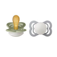 Bibs Supreme 라텍스 젖꼭지 0-6개월 아기용 2피스 사이즈 1 세이지 나이트/클라우드 나이트