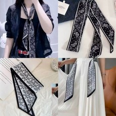 LND (당일출고) 롱 타이 스카프 6.5x140 실크 봄 가을 데일리 헤어끈 머리띠 허리띠 사계절