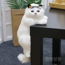 귀여운고양이인형 장식 인형 소품 장난감 장식품 인테리어 동물 피규어 냥이 진짜같은 카페 침대 책상, C. 블랙캣(왼쪽), 1개