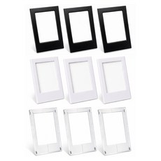 미니 포토 액자 자석 폴라로이드 사진 프레임 무타공 인테리어 9p, 9개, 블랙,화이트,투명