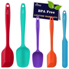 Hotec 주걱 실리콘 주걱 내열 실리콘 제과 도구 주걱 주걱 실리콘 요구르트 숟가락 주걱 실리콘 케이크 크림 조리기구 과자 만들기 (5 개 세트 5 색), 1개