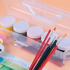 롱사각보관함 투명 긴사각케이스 대형 서예붓수납함 버클잠금보관함