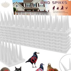 베란다 울타리 가시 새 동물 방지 스파이크 옥상 투명 창틀 설치 텃밭 침입 보호, 비둘기 퇴치기 12P -DM662