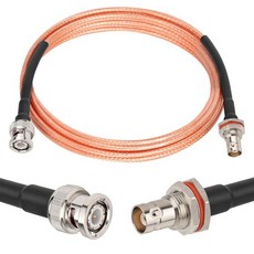 XRDS RF BNC 케이블 2피트 2개 50 옴 수컷에서 암컷 벌크헤드 마운트 RG316 동축 무선 마이크 시스템 수신기 CB 라디오 UHF VHF 햄 아마추어 모바일 안테나, 6 FT