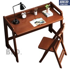 學習桌實木書桌折疊書桌電腦桌實木折疊桌簡約家用學生可折疊學習桌小戶型臥室省空間折疊書桌, 書桌椅【原木色】 【材料加厚】