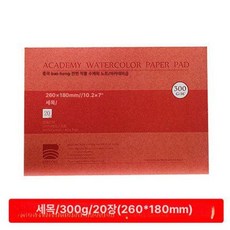 수채화 스케치북 펄프 종이 코튼지 아티스트용 전문가용, 16k 고운 300g 180x260mm, 1개