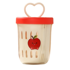 귀여운 후르츠팟 과일 도시락통 샐러드통 과일컵 용기, 1세트, 사과