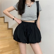 쪼예 완전 편한 펌킨 벌룬 셔링 와이드핏 밴딩 숏 팬츠 반바지