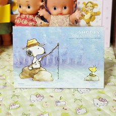 고전문구 낚시하는 스누피 엽서