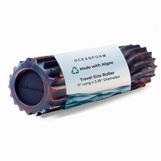 Oceanfoam Ripple 여행용 폼 롤러 (27.9 x 8.5cm(11 x 3.35인치)) 물리 치료 딥 티슈 마사지 허리 통증용 단단한 미니 폼 롤러 - 고밀도 웨, 레드, 다크 네이비 및 내추럴 마블