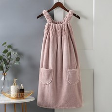 엘에이스 여성 라운딩 골프 샤워가운 목욕가운 수영장가운 수건가운, 1개, 핑크