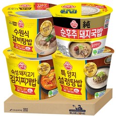 [블루존] 오뚜기 컵밥 든든한끼세트 (갈비탕+얼큰돼지국밥+돼지김치찌개+특양지설렁탕), 1개