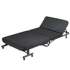 Simple Life 超值14段可調簡易組裝折疊床-R，舒適好收納，小空間首選, 黑