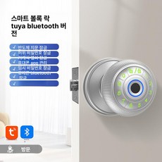손잡이 방문 지문 용 스마트 도어락 무타공 인식 목문 솔리티, 헤어라인실버 +비밀번호+블루투스 현장